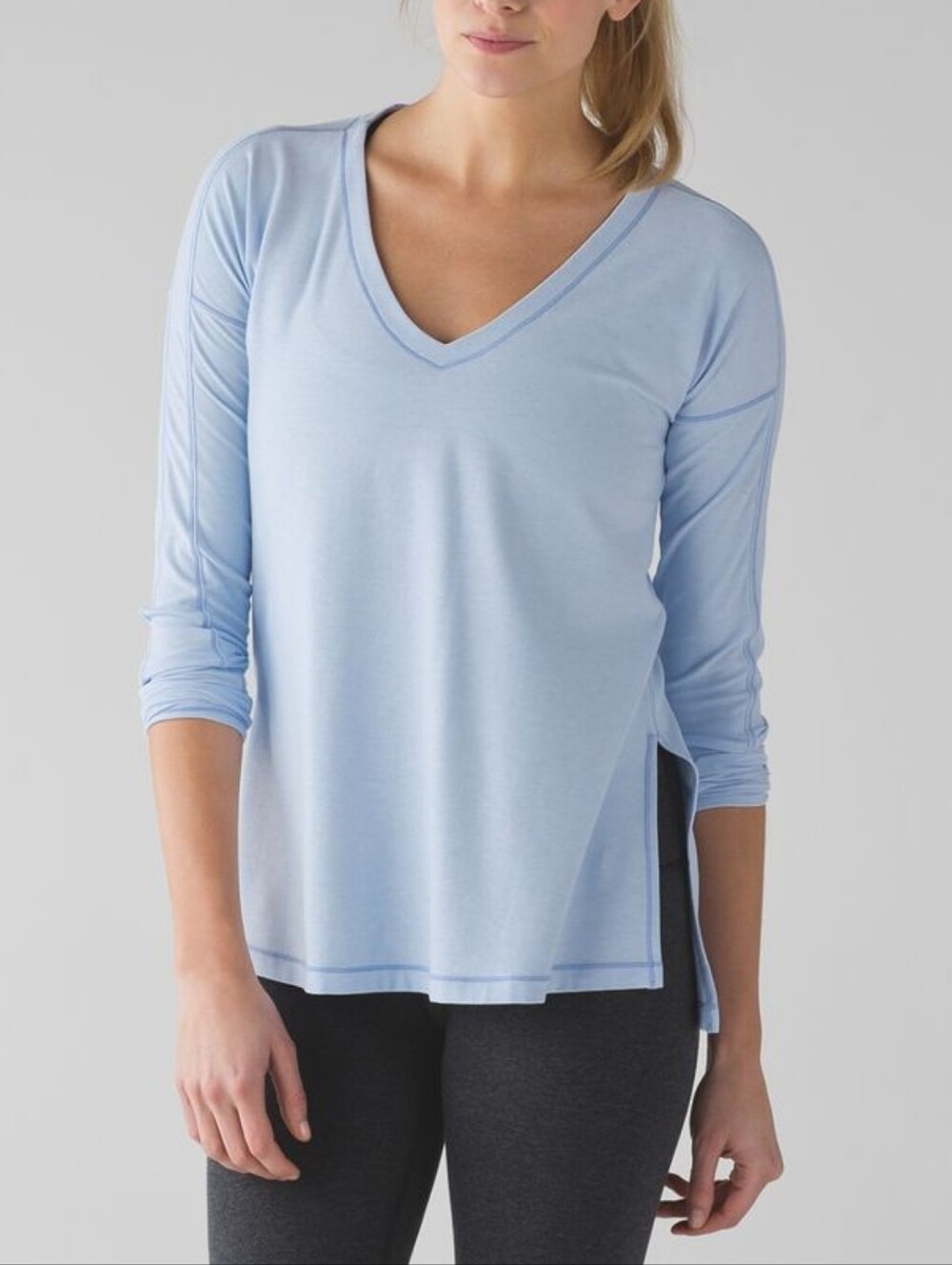 Lululemon Dash To Class Long Sleeve, Heathered Chalk, Size 10